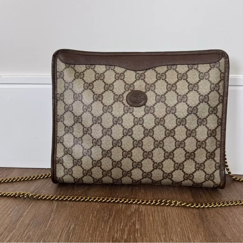 Gucci Brown Messenger Bag with Iconic Monogram